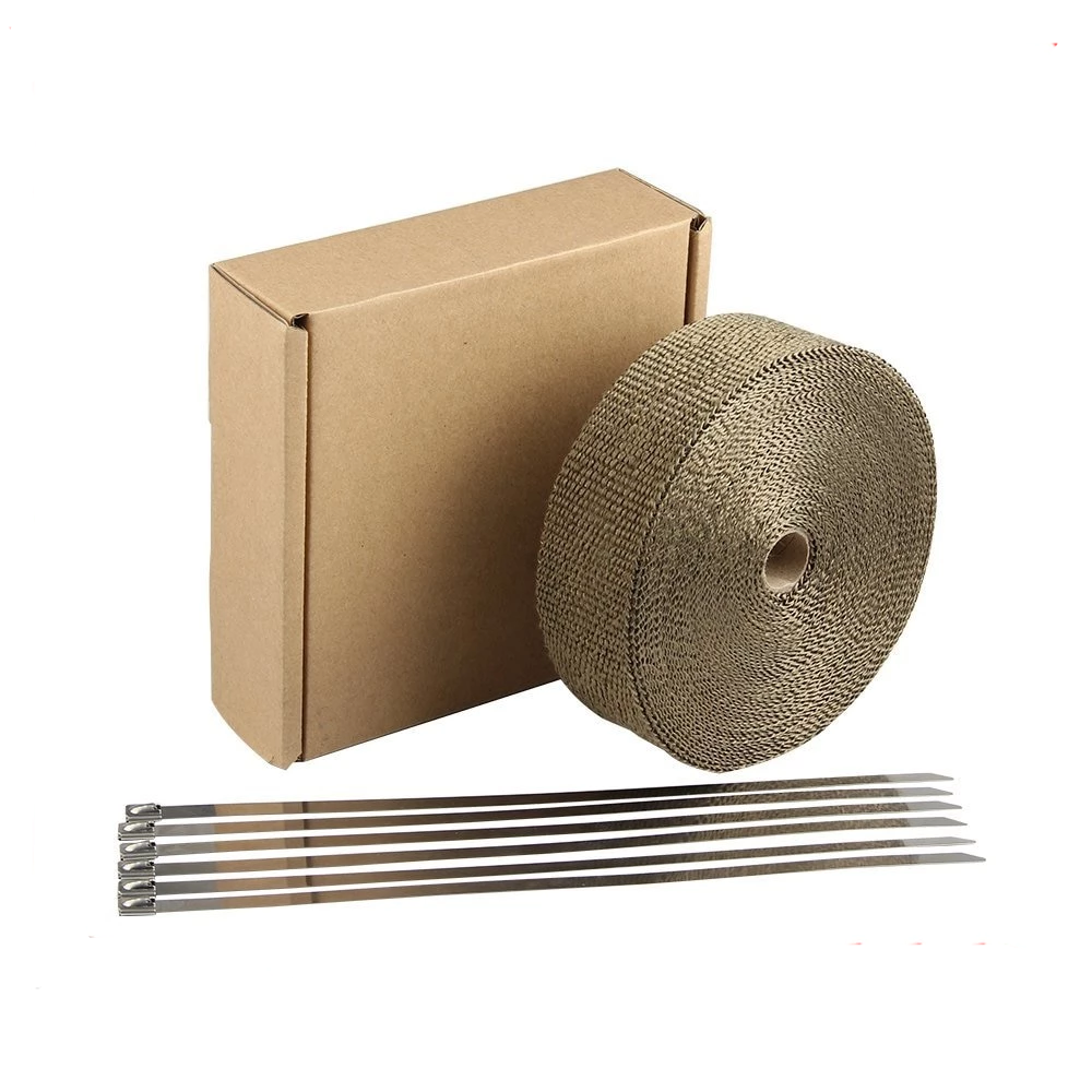 Car Exhaust Pipe Header Heat Wrap Resistant Downpipe 10 Stainless Steel Ties 5mx5cm