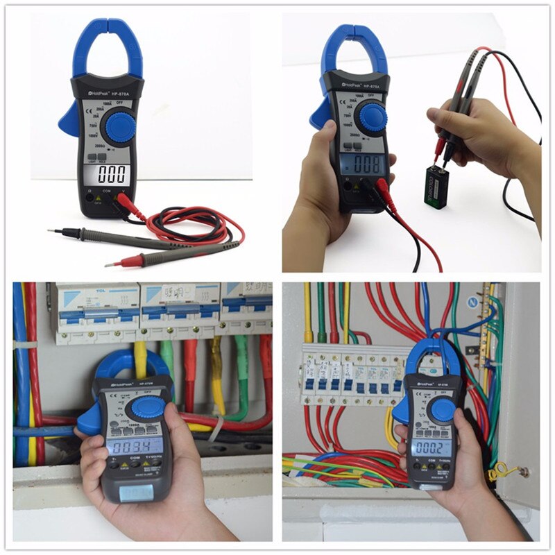 HP-870N Auto Range DC AC Digital Clamp Meter Multimeter Temperature Meter True RMS Frequency - Cartoolshop