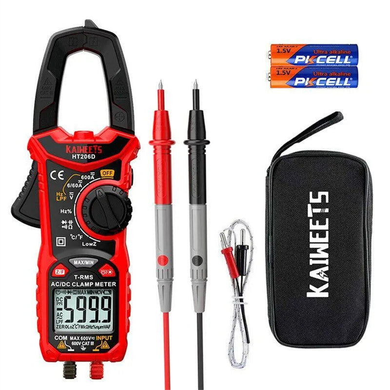EU/US Direct KAIWEETS HT206D Digital Clamp Meter True RMS 6000 Counts AC/DC Voltage Current Resistance Capacitance Top Seller Buy Now