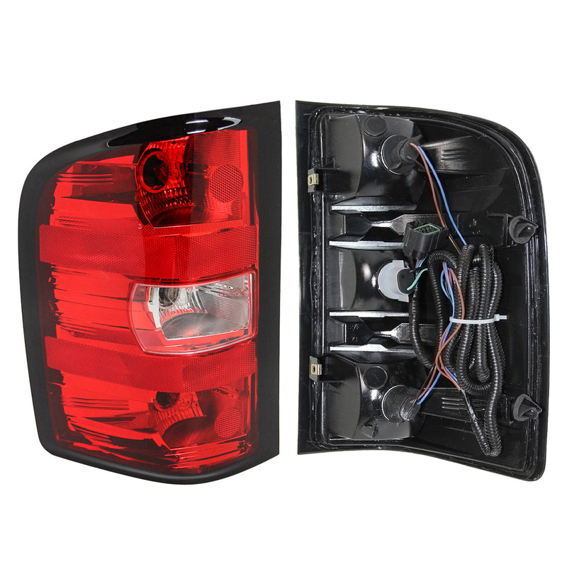 [USA Direct] Pair Tail Light No Blubs Tail Lamps Clear Lens For Chevrolet Silverado 1500 2500HD 3500HD 2007-2013