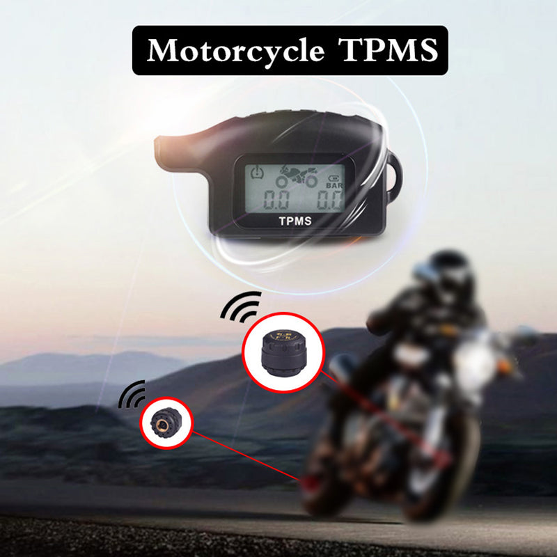 Motorcycle LCD TPMS Tire Pressure Monitor External Sensors Tyre Monitoring System Moto Tools