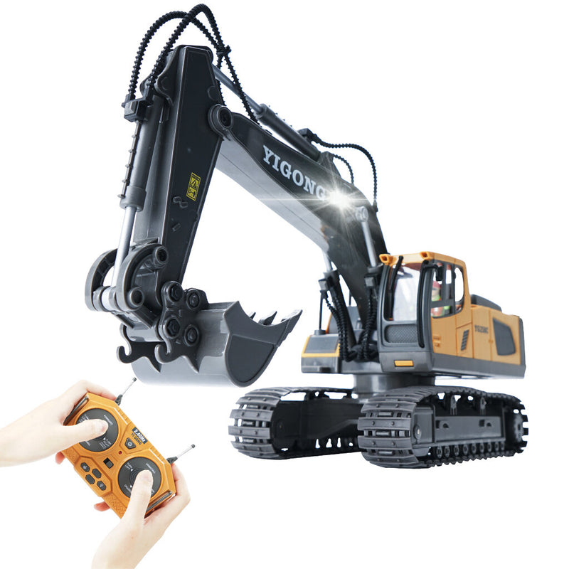 1044 RC Excavator 1/20 2.4GHz 9CH RC Car Construction Truck Engineering 40min Playing Time Vehicles with Light Music Gift Toys for Kids