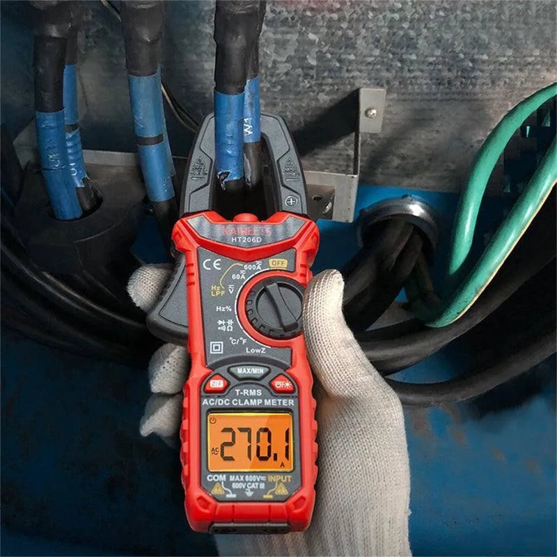 EU/US Direct KAIWEETS HT206D Digital Clamp Meter True RMS 6000 Counts AC/DC Voltage Current Resistance Capacitance Top Seller Buy Now