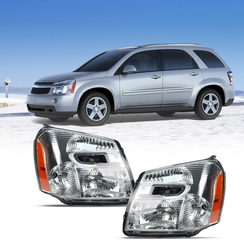 [USA Direct] 1 Pair Car Headlight Assembly Clear Lens Cover Headlamp No Bulbs for Chevrolet Equinox 2005-2009