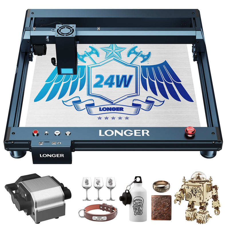 [EU/US Direct]Longer Laser B1 20W Laser Engraver Cutter, 4-core Laser Head, 22-24W Output Power, 450 x 440mm Engraving Area