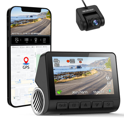 V55/V55+ 4K Dash Cam Car DVR 2160P GPS ADAS 24H Parking Support Rear Cam Night Vision Voice Prompt APP Control
