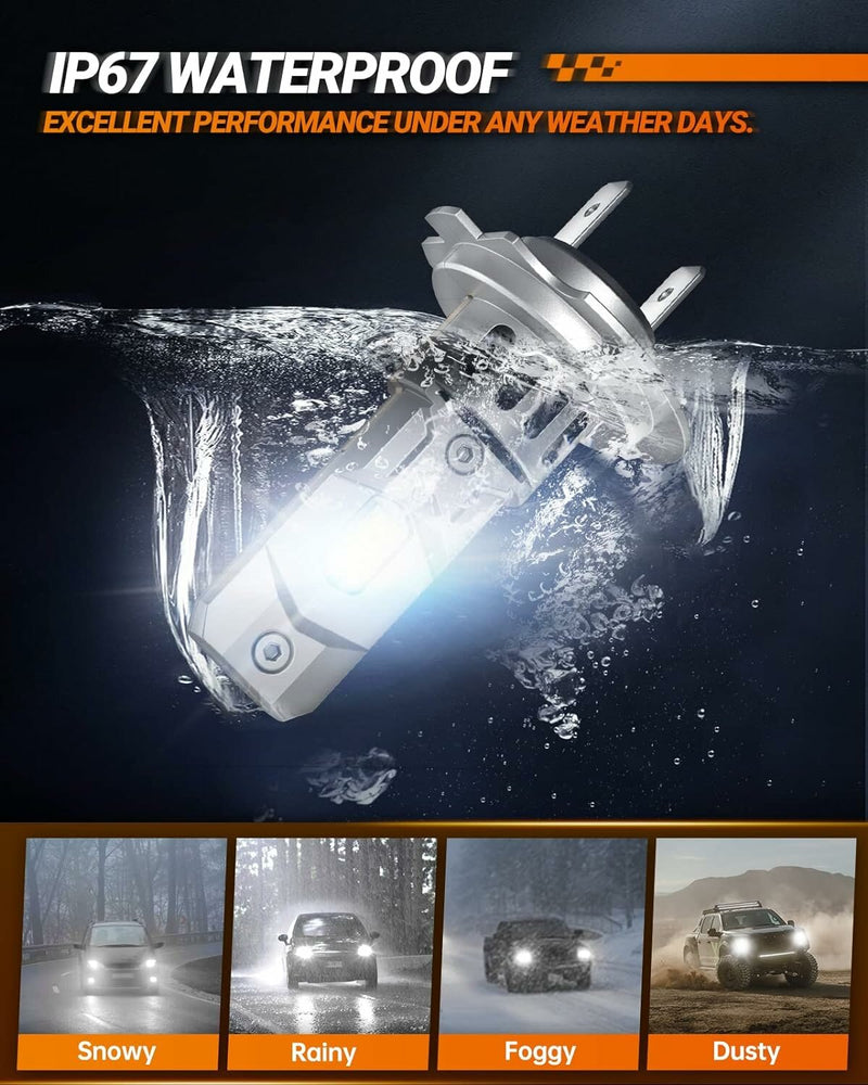 SEALIGHT X3S H7 18000 LM 6500K Cool White LED Car Headlight Modification Parts Automotive Front Light