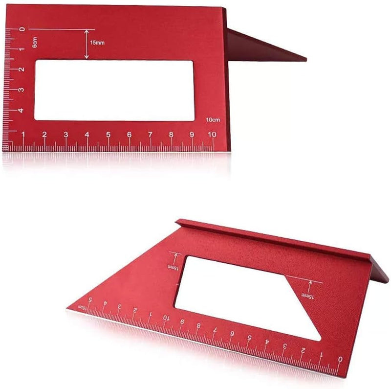Aluminum Alloy square for woodworking Miter Scriber T Ruler 45/90 Degree Angle Ruler Angle Protractor Gauge with 2 Woodworking pencils