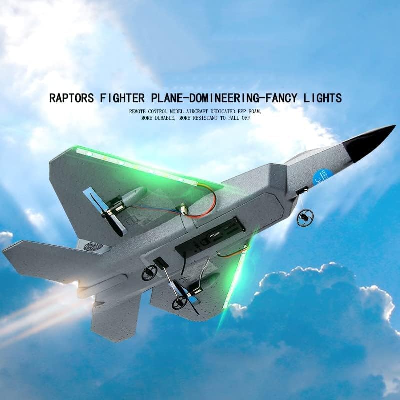 2.4Ghz Remote Control Plane LED RC Jet Planes Light Foam Airplanes Helicopter Quadcopter Gift for Adults Kids - Aircraft Fighter Army Toy with Extra 3 Battery, Easy to Flying Toys for Boys and Girls