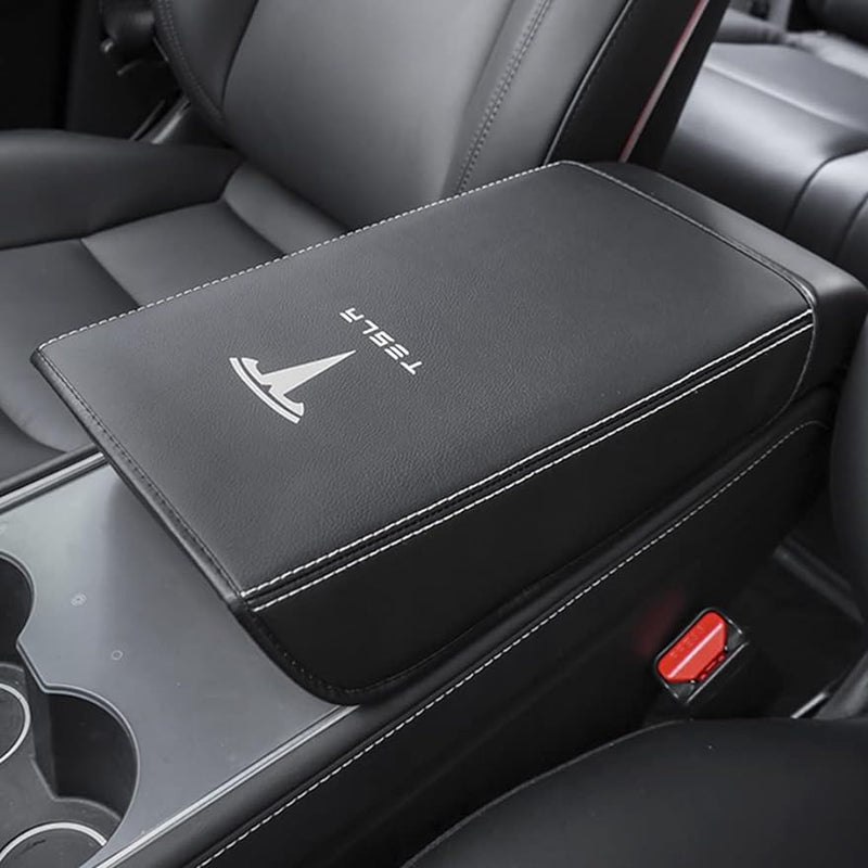 Car Armrest Cover for Tesla Model 3 Y Leather Center Console Protector Pad Automobile Waterproof Box Mat 2017-2023 Interior Decor Accessories
