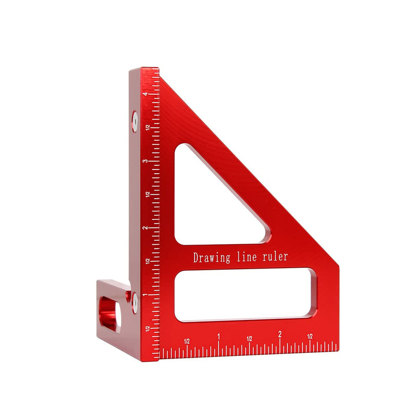 3D Multi-Angle Measuring Ruler,45/90 Degree Aluminum Alloy Woodworking Square Protractor,Drawing Line Ruler, Miter Triangle Ruler High Precision Layout Measuring Tool for Engineer Carpenter,R