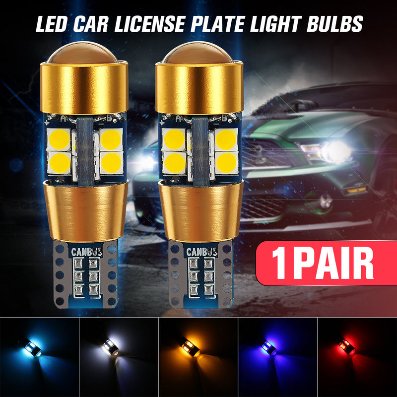 GOODBANG 1Pair T10 LED Car License Plate Light Bulbs 3030LED Turn Side Canbus Car Parking