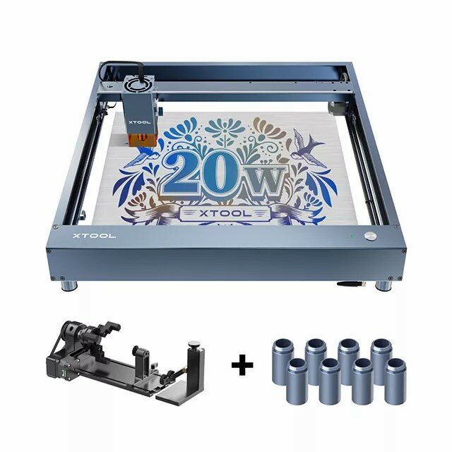 [EU/US Direct] xTool D1 Pro 20W Desktop Laser Engraver Cutting Machine With RA2 Pro With 8Pcs Risers
