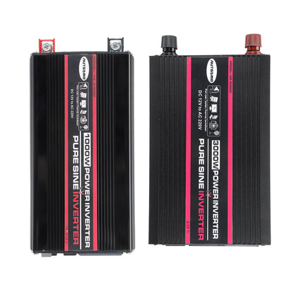 AUTSOME 12V to 220V Converter Pure Sine Wave Power Inverter Car Solar With Remote Control Dual LED Display