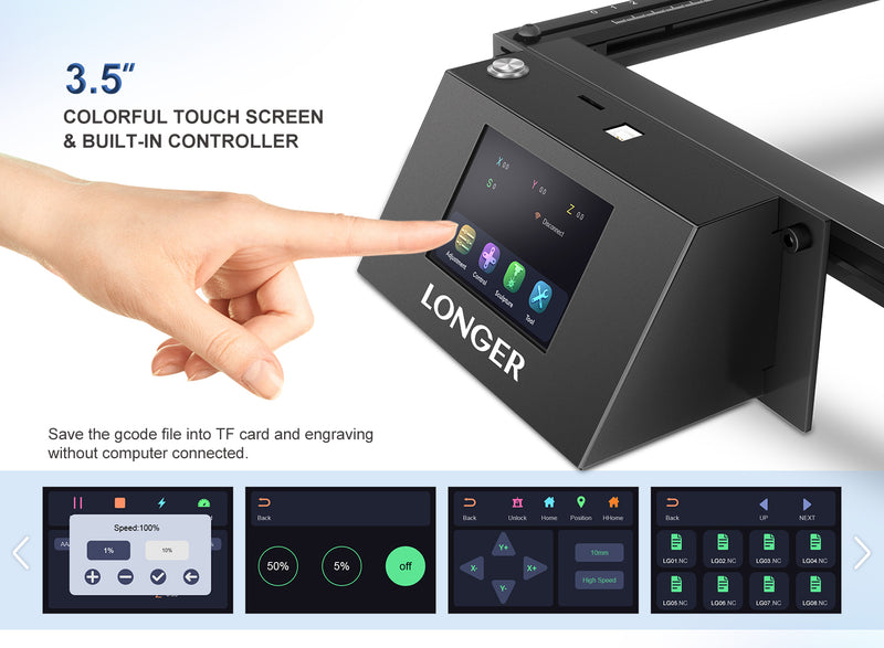 [EU/US Direct]LONGER RAY5 5.5WLaser Engraver, 3.5inch Touch Screen, Offline Carving, Ultrafine Focused Laser, 32-Bit Chipset, Upgradable Laser Module