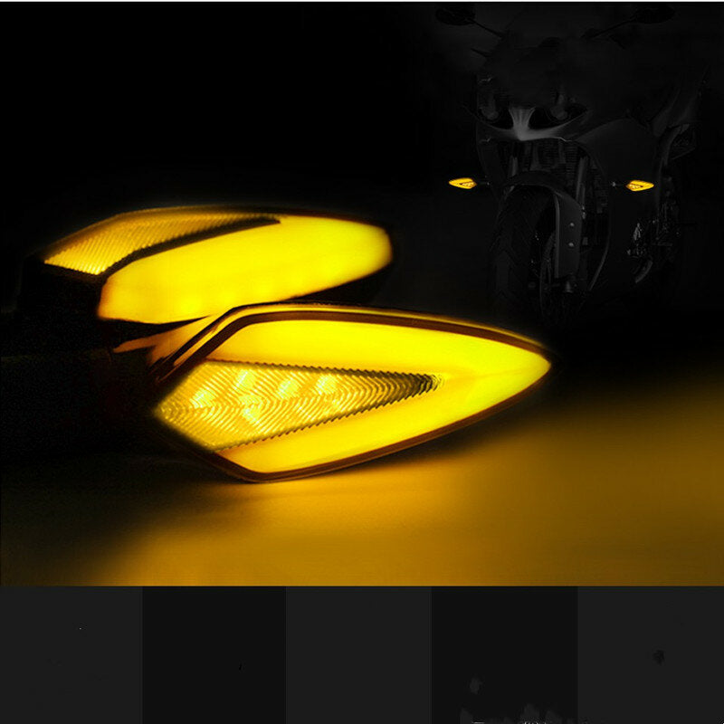 Pair 12V LED Flowing Light DRL Turn Signal Indicator Lamp Flashing Tail Lamp For Motorcycle