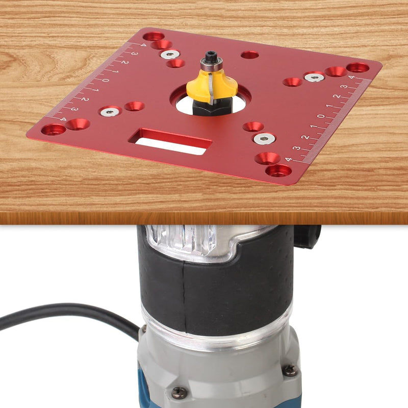 Aluminium Router Table Insert Plate,Mini Square Woodworking Benches Router Flip Plate,Multifunctional Trimming Engraving Table,055Red