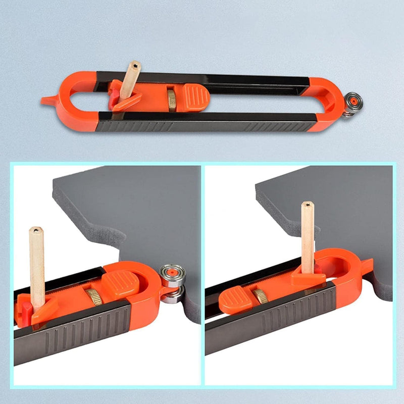 Precise Contour Scribe Tool with Lock for Pencil - Woodworking Edge Corner Measuring Profile Duplicator