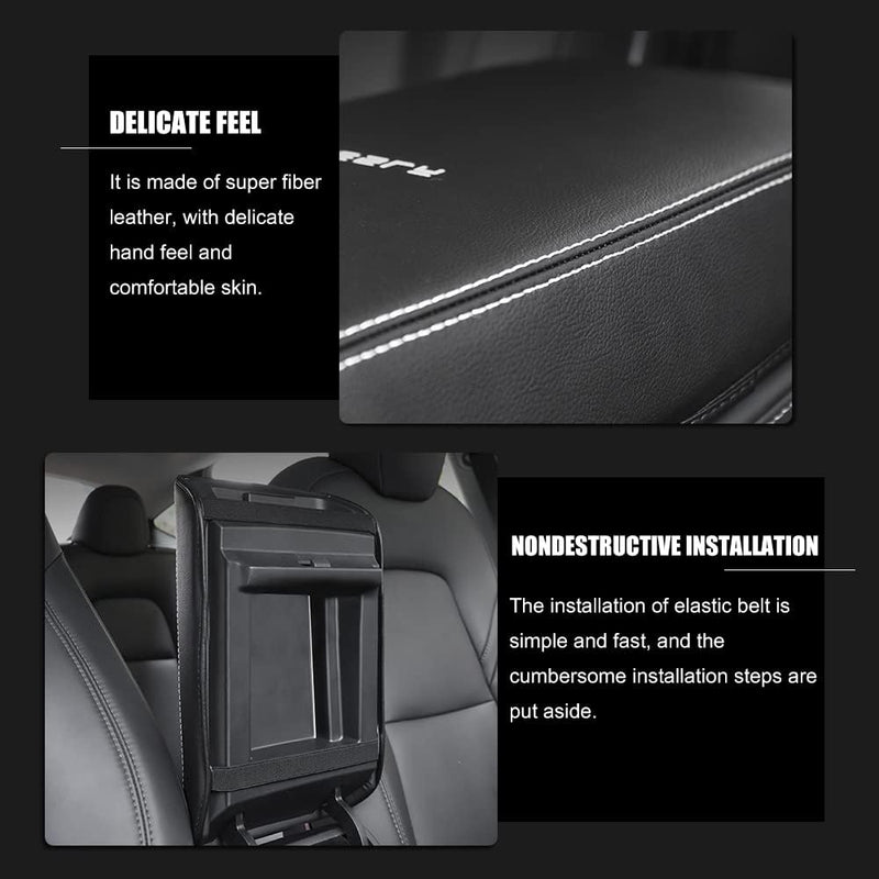 Car Armrest Cover for Tesla Model 3 Y Leather Center Console Protector Pad Automobile Waterproof Box Mat 2017-2023 Interior Decor Accessories