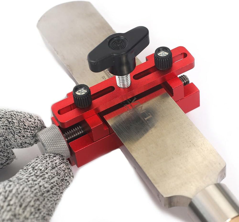 Honing Guide Sharpener, Chisel Sharpening Jig with Top Reinforcement Design, Fits Chisels or Planer Blade (0-2.55 Inches) RED