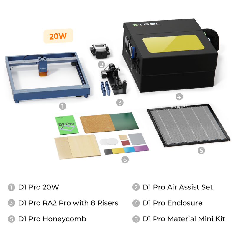 [EU/US Direct] xTool D1 Pro 20W Laser Engraver All-in-1 Kit