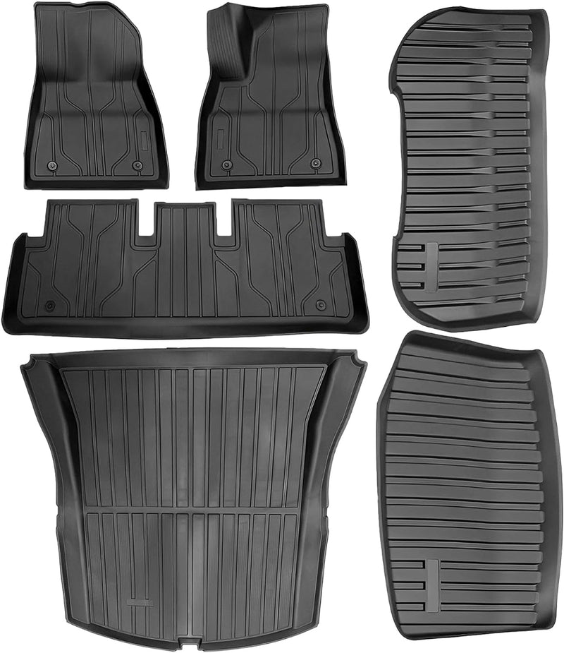 BEIQITONG Tesla Model 3 Floor Mats 2023-2020, All-Weather TPE Car Floor Mats for Tesla, Floor Mats for Tesla, Non-Slip Automotive Car Accessories Interior (Set of 3)