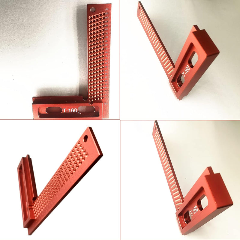 T-160 Right Angle Ruler, Aluminium Alloy 90 Degree T Type Woodworking Square, Measuring Tools for Woodworking