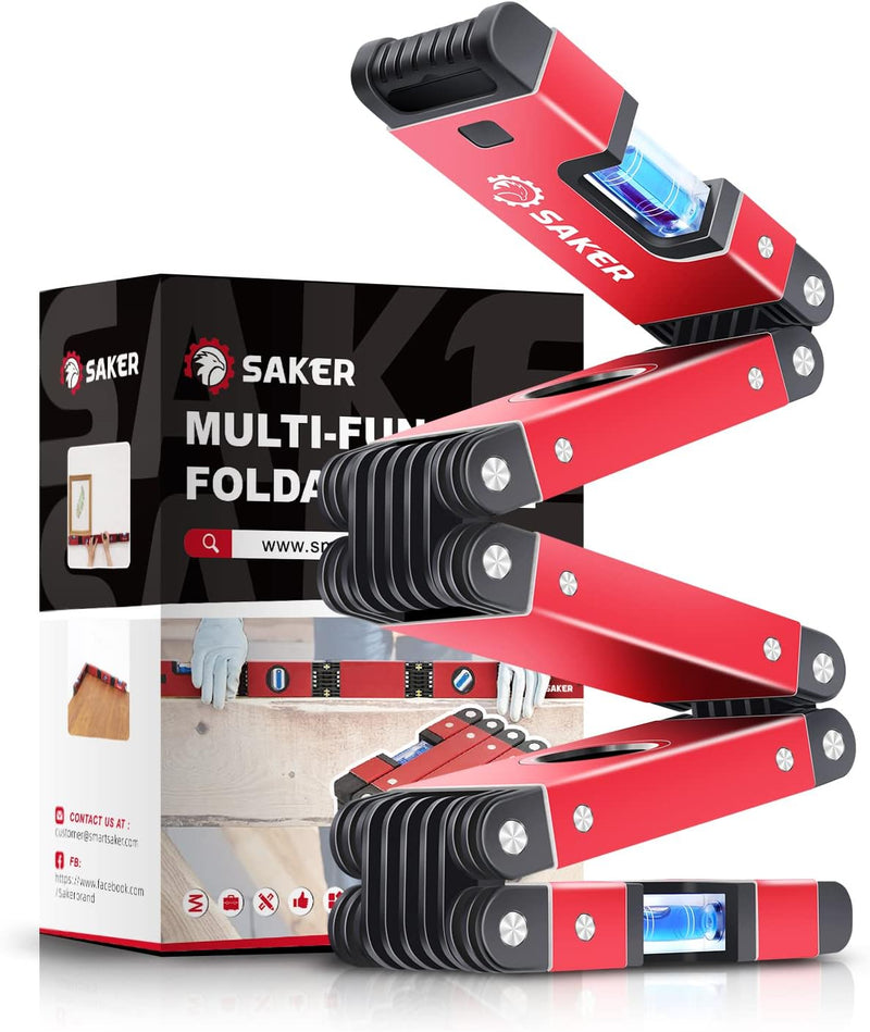 Saker Multi-function Foldable Level, 28-Inch Multi-Angle Measurement Woodworking Tools,Precise Leveling In Any Position,Save Your Precious Time