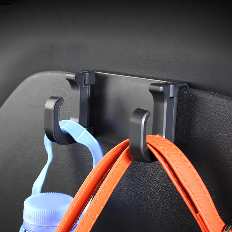 OATSBASF Seat Back Hooks Compatible with Tesla Model 3 Model Y 2017-2023, Headrest Foldable Hooks Car Bag Hook Stylish Back Seat Hanger Designed for Tesla Model 3 Model Y(1 Pack-Black) (1 Pack)