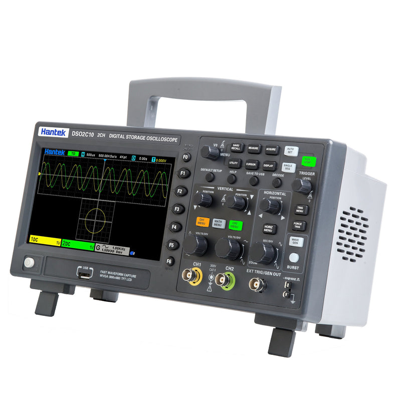 Hantek DSO2C10 Digital Oscilloscope 2CH Digital Storage 1GS/s Sampling Rate 100MHz Bandwidth Dual Channel Economical Oscilloscope