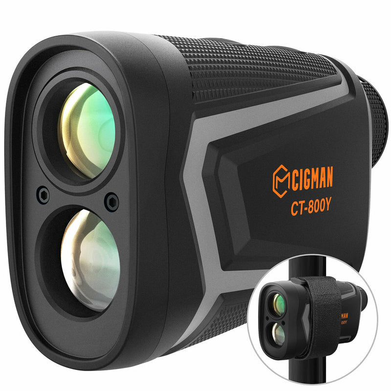EU US Direct CIGMAN Precision Golf Rangefinder with 850 Yards Range and Slope Compensation Accurate Laser Distance Measuring Device Rechargeable Li-ion Battery High Definition LCD Display Portable Golf Hunting Climbing Bird Watching