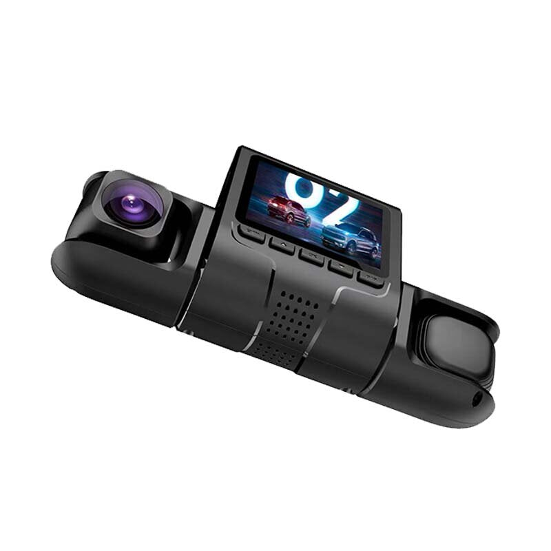 1080P Triple Lens Car Dash Cam Dashcam Front Inside & Rear HD Car DVR 120° Angle Loop Recording Gravity Sensor