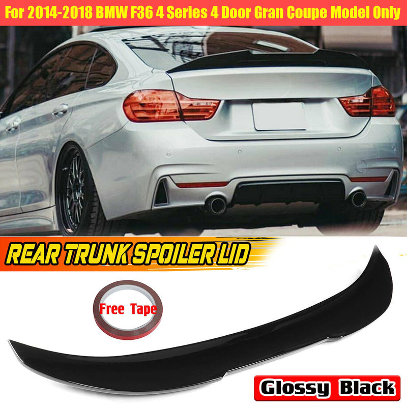 GLOSSY Black REAR SPOILER FOR BMW F36 4 SERIES BOOT GRAN COUPE M PERFORMANCE