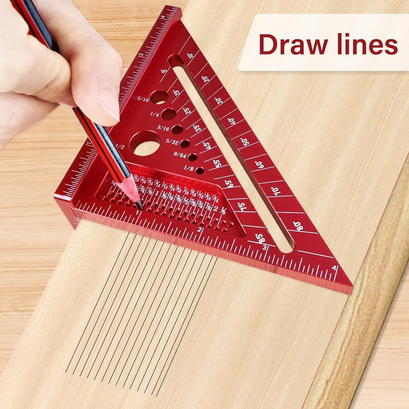 TOURACE Multi Angle Measuring Ruler, Slide Combination Square Ruler, Carpenter Square Tools Drawing Angle Line Ruler Plate Precision Woodworking Square Protractor Layout Measuring Tool