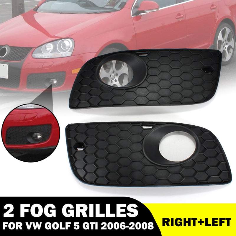 Left/Right Front Lower Bumper Grille Fog Light Cover For VW Golf MK5 GTI 2004-2009