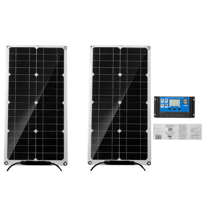12V 25W Portable Solar Panel with Controller Trickle Battery Charger For Car Van Boat Caravan Camper