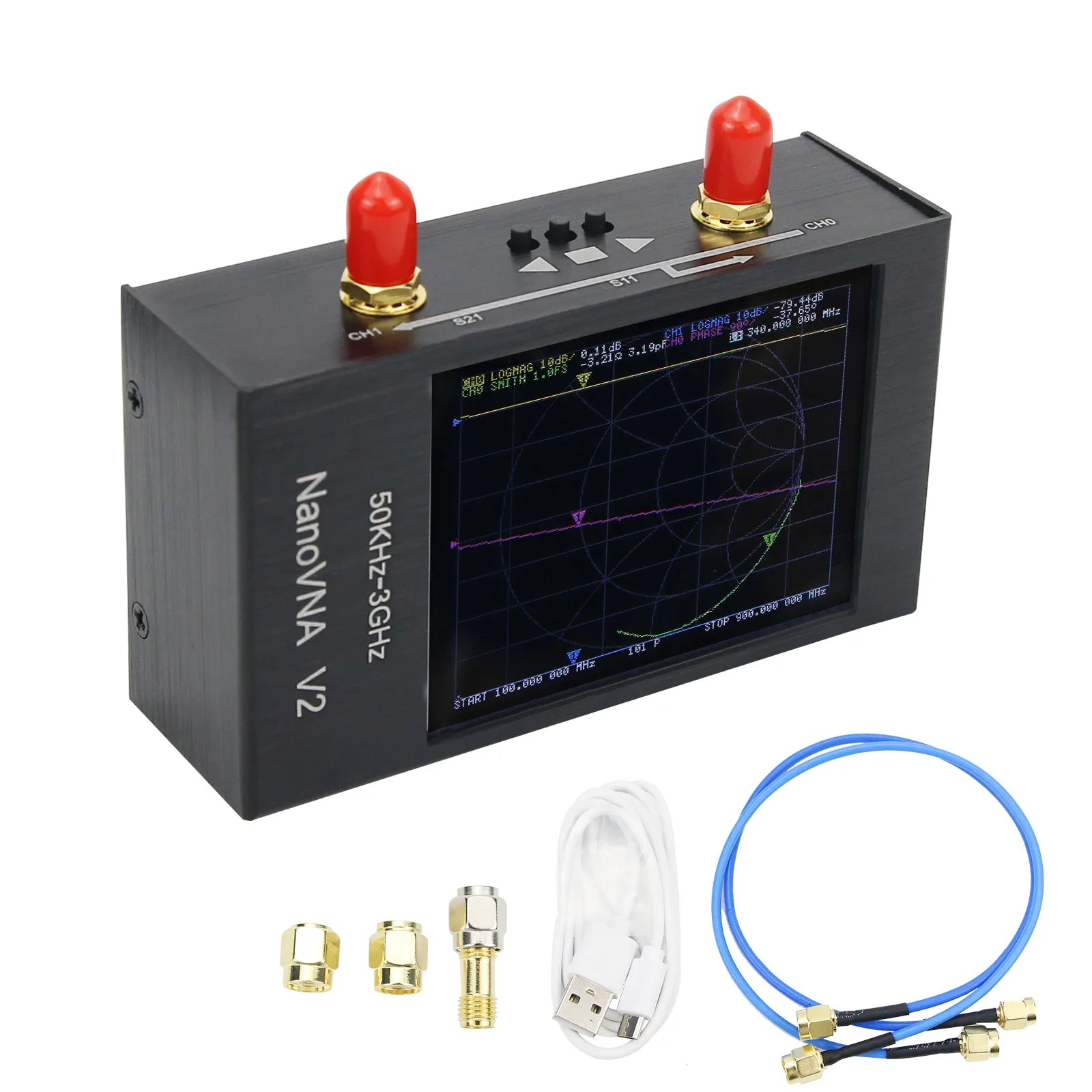 NanoVNA V2 50KHz-3GHz Vector Network Analyzer Antenna 2.8 Inch Analyz ...