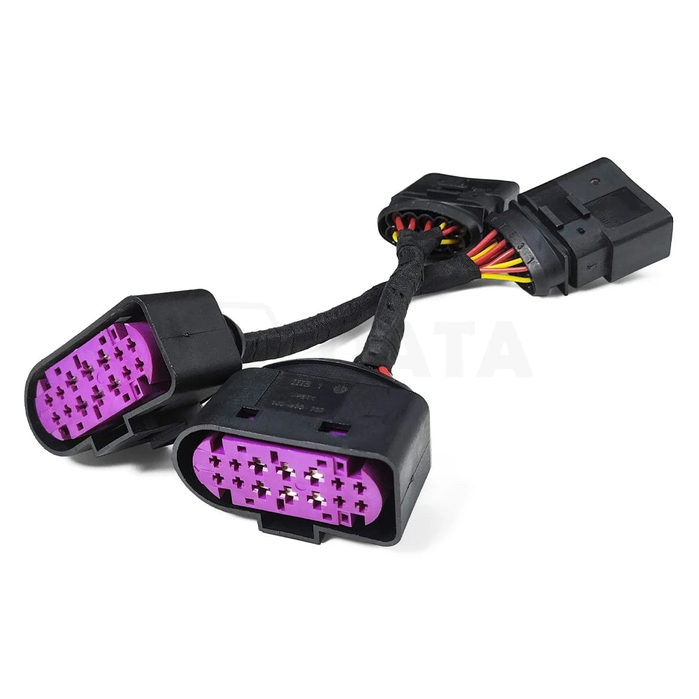 2Pcs Halogen (10 pins) convert Xenon (14 pins) Headlights Wiring Harness Connector Plug Adapter for VW Golf 1J0973737 1J0973837