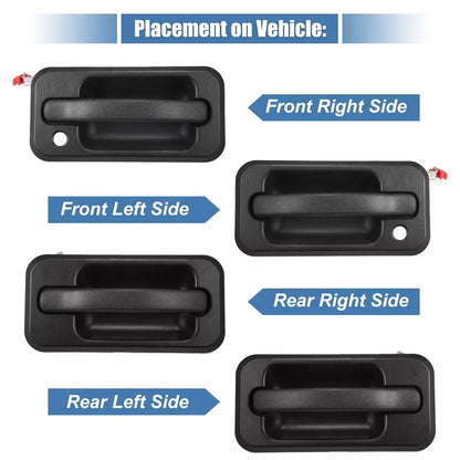 131609870457 Car Exterior Outside Door Handle Set Front & Rear Outer Kit for Hummer H2 2003-2009 15104792 10360326 Auto Parts