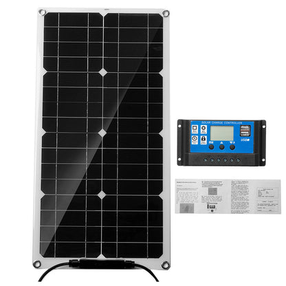 12V 25W Portable Solar Panel with Controller Trickle Battery Charger For Car Van Boat Caravan Camper