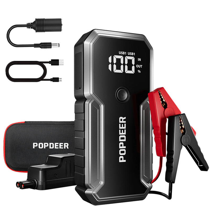 POPDEER PD-J02 3000A Portable 23800mAh Car Jump Starter Powerbank with QC3.0 Fast Charge with LED Flashlight