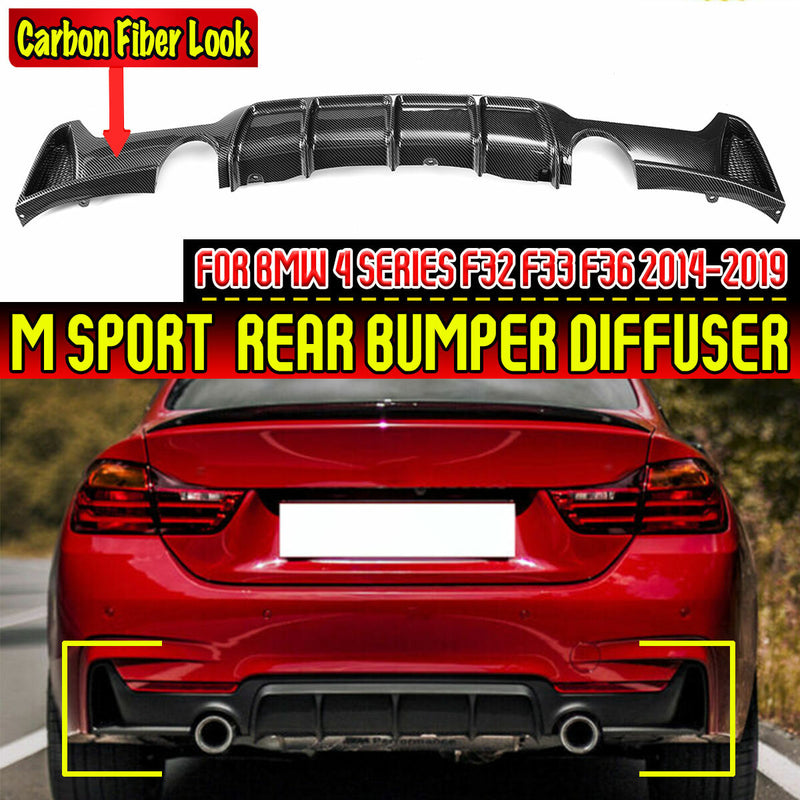 Carbon Fiber Rear Bumper Body Kit Diffuser For BMW F32 F33 F36 2014-2020 M Sport