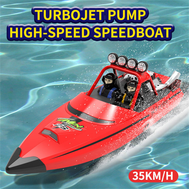 TY XIN 725 2.4G 30km/h RC Boat Jet Speedboat Capsized Reset Waterproof LED Light Remote Control Ship High Speed Vehicles Models
