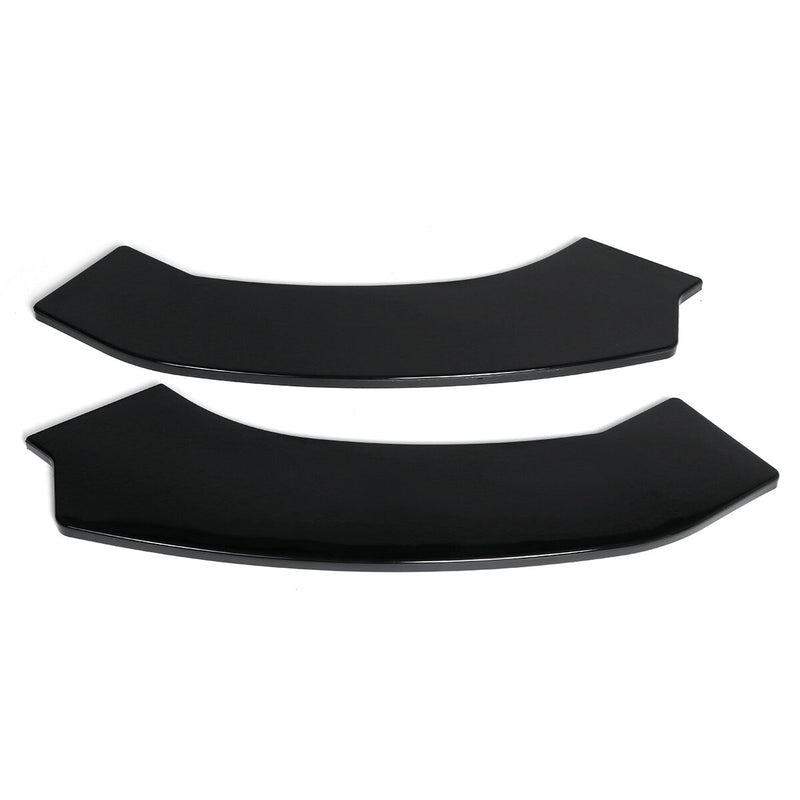 3pcs Front Lip Chin Bumper Body Kits Black With Black Line New For Car Universal