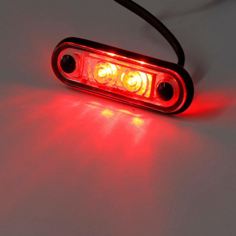 1PCS 12V/24V 2 LED Flush Fit Led Marker Lights Side Signal Lamps Kelsa Bar