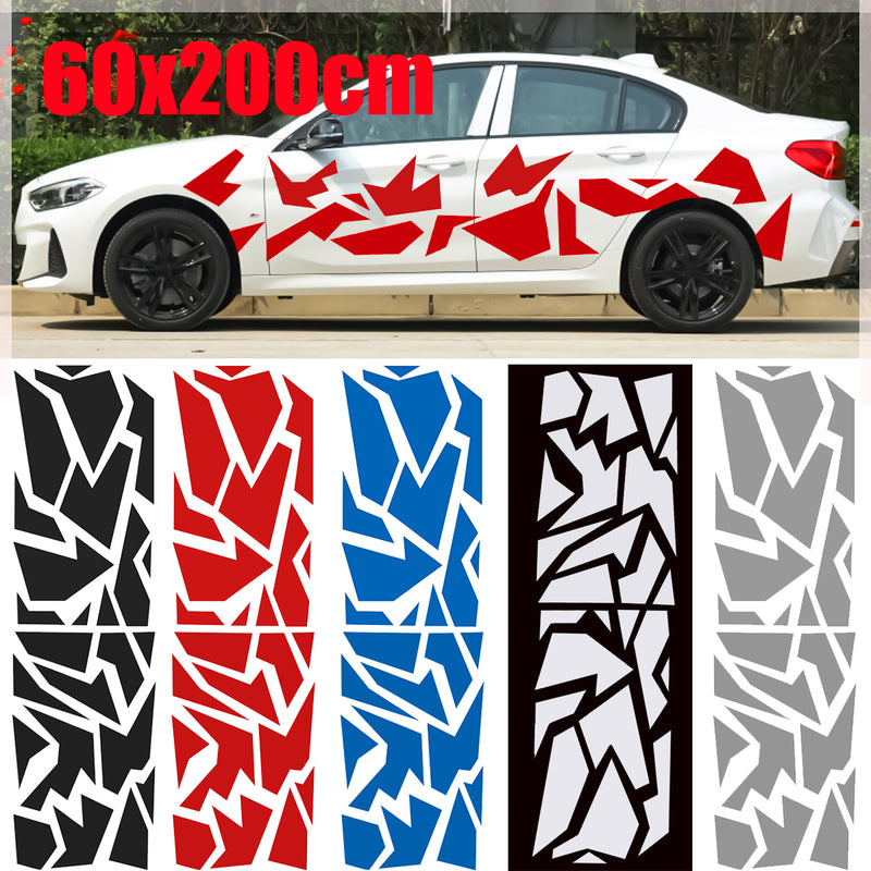 60cmx200cm Universal Auto Car Side Body Stickers Decals Vinyl Graphic Decor