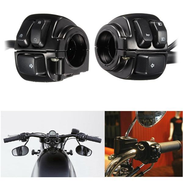 Pair 1inch 25mm Motorcycle Handlebar Control Switch Housing Wiring Harness for Harley