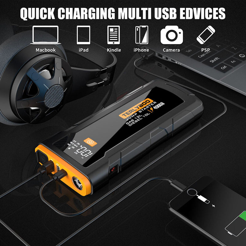 16000mAh Car Jump Starter Power Bank Car Emergency Starting Power Supply Power Bank With Large Capacity Outdoor Camping Power Supply