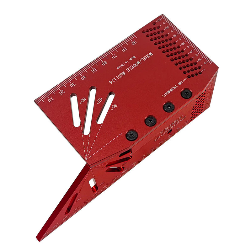 Mohoo Aluminum Alloy Woodworking Saddle Layout Square Gauge 3D Mitre Angle Measuring Template Tool Carpenter Layout Ruler