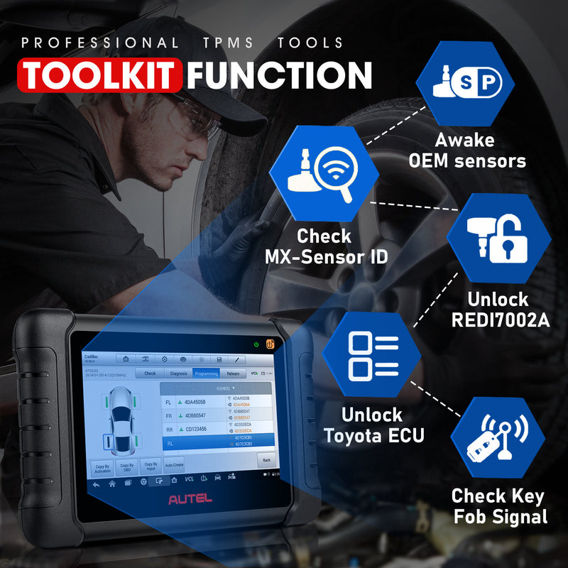 [EU Direct] Autel MaxiTPMS TS608K MX Sensors Kit OBD2 Scanner 28+ Services All Systems Automotive Diagnostic TPMS Sensor Programming Tool